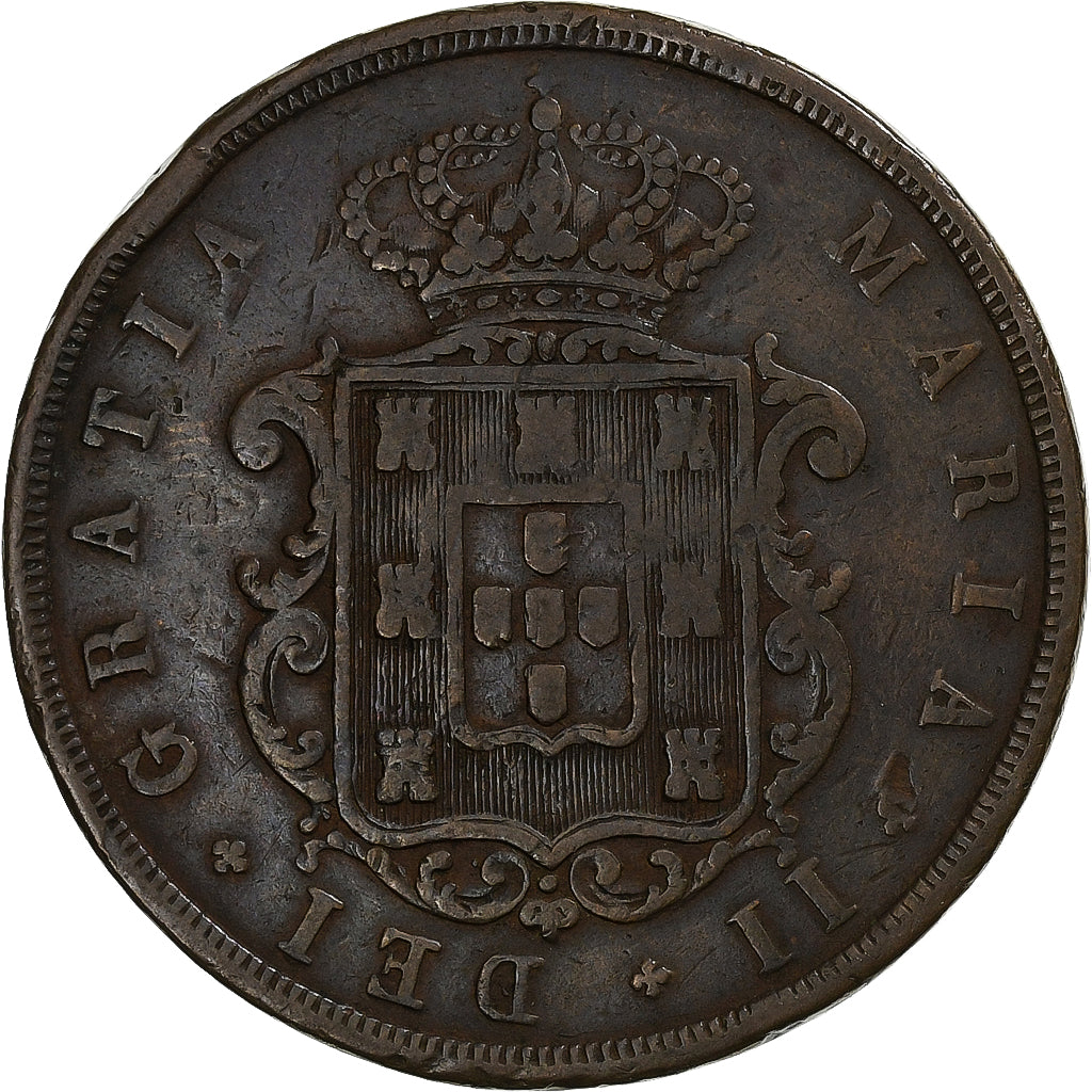 Portugal, Maria II, 20 Reis, 1852, Lisbonne, Cuivre, TB+
