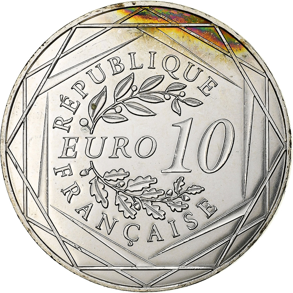 Francja, 10 Euro, Rooster, 2014, MDP, Srebro, MS(63)
