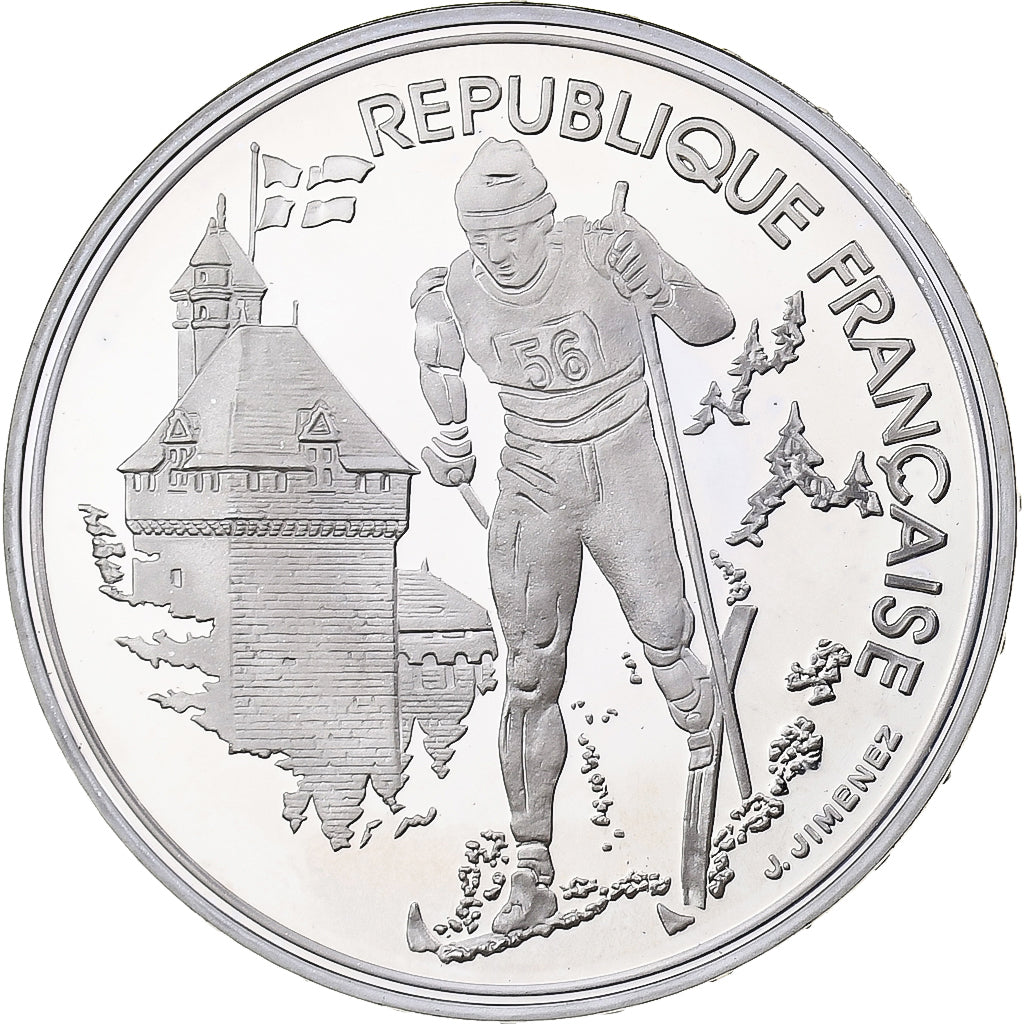 France, 100 Francs, 1992 Olympics, Albertville, Cross-country Skiing, 1991, MDP