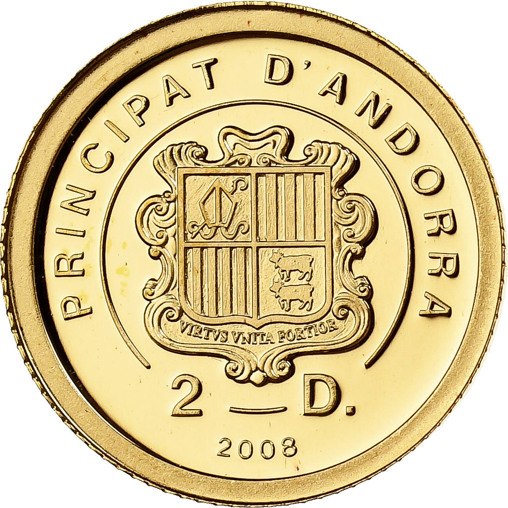 Andorra, 2 Diners, Napoleon Bonaparte, 2008, Karlsfeld, Proof, Gold, MS(65-70)