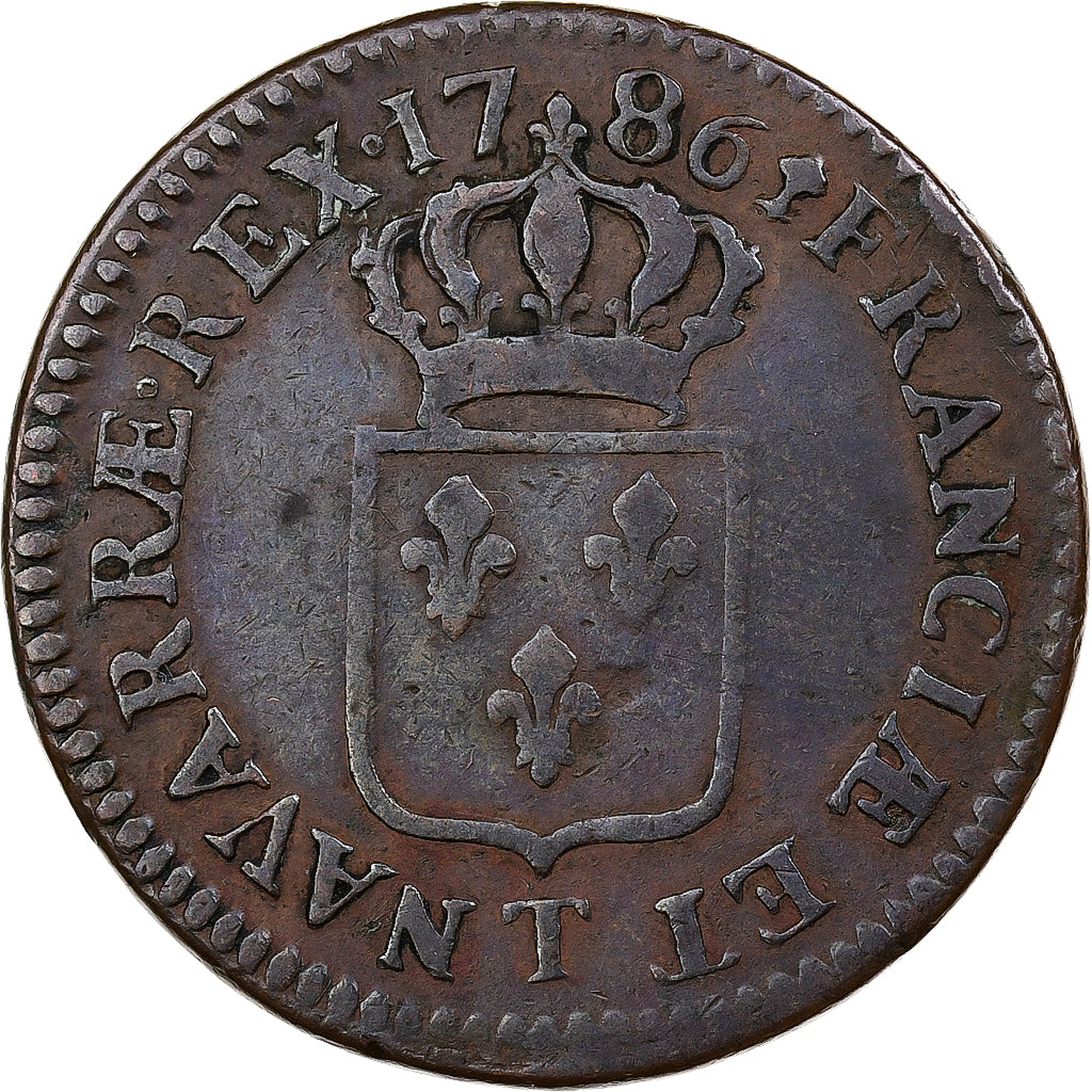 Frankrijk, Louis XVI, Sol, 1786, Nantes, Koper, FR+