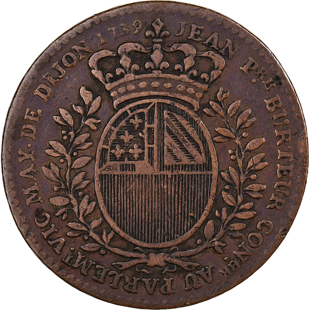 Francia, ficha, Maires de Dijon, Jean-Pierre Burteur, 1739, Rame, MB+