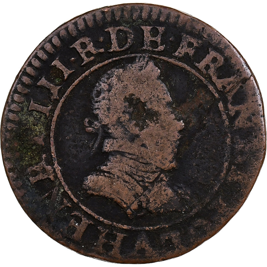 Francia, Henri III, Double Tournois, 1587, Paris, Rame, MB