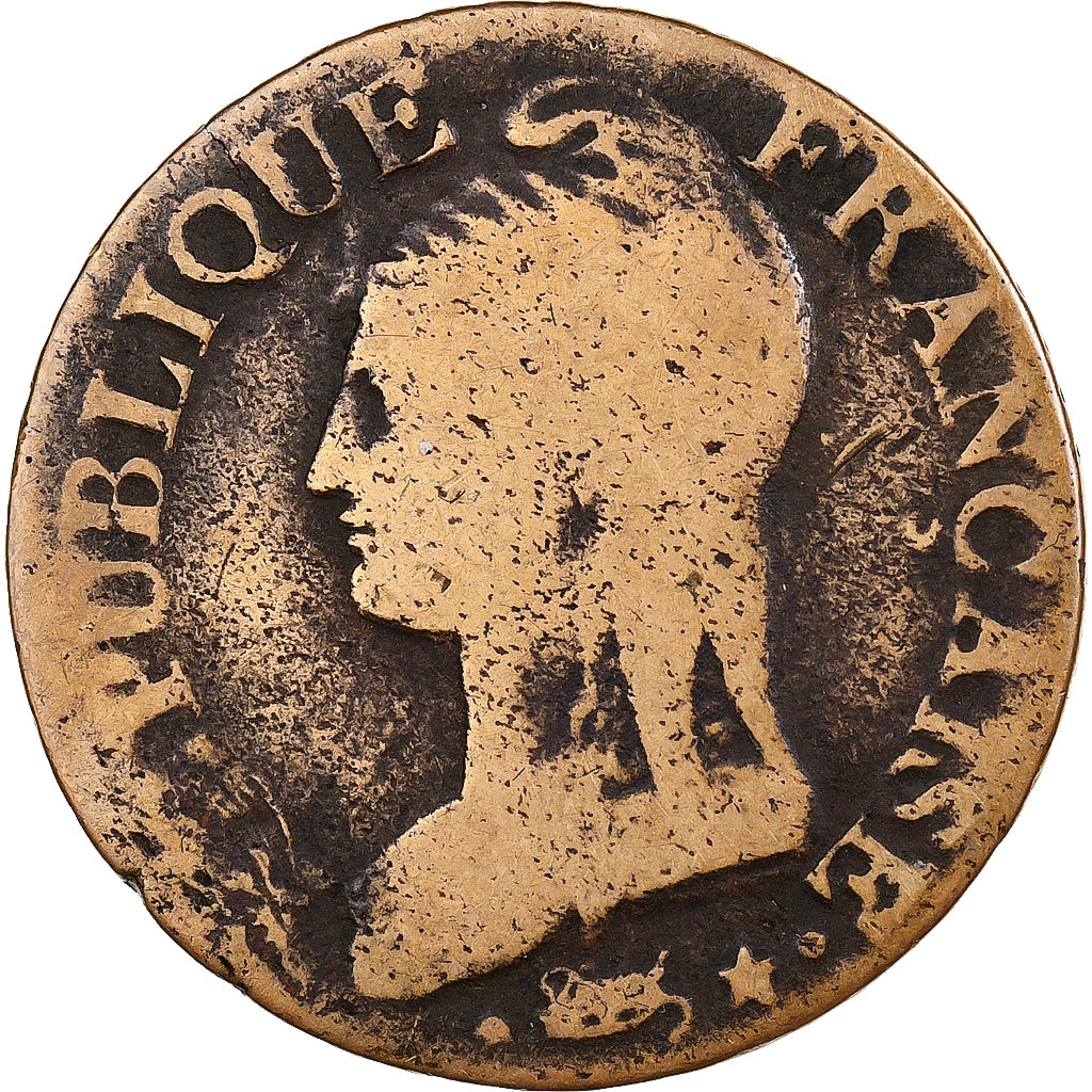 Francia, 5 Centimes, Dupré, Limoges, Cobre, BC