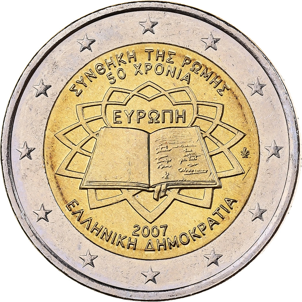 Grecia, 2 Euro, Treaty of Rome, 2007, Athens, Bi-metallico, SPL