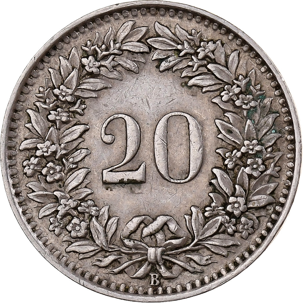 Suiza, 20 Rappen, Libertas, 1943, Bern, Cobre - níquel, EBC