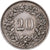 Suiza, 20 Rappen, Libertas, 1943, Bern, Cobre - níquel, EBC