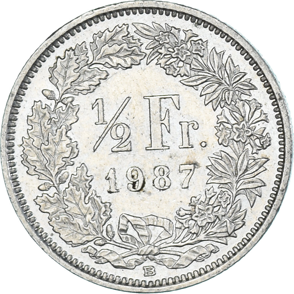 Moeda, Suíça, 1/2 Franc, 1987