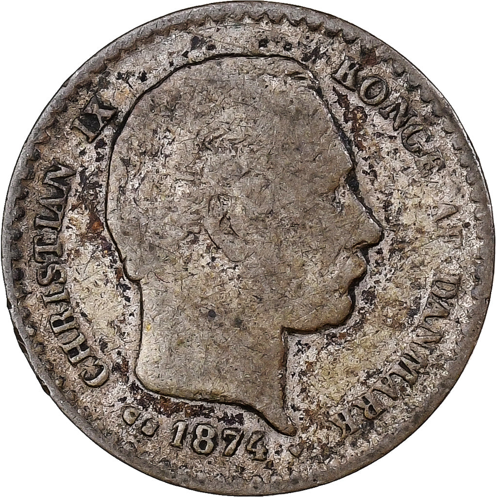 Denmark, Christian IX, 10 Øre, 1874, Copenhagen, Billon, VF(20-25)
