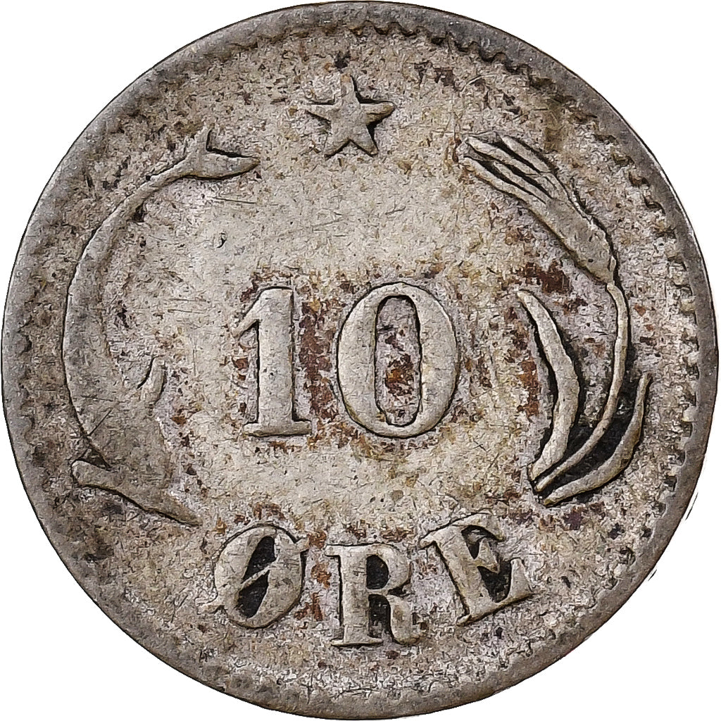 Denmark, Christian IX, 10 Øre, 1874, Copenhagen, Billon, VF(20-25)