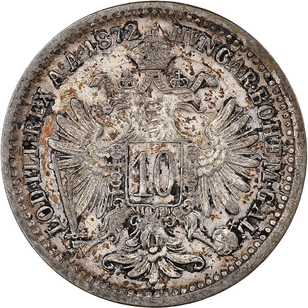 Austria, Franz Joseph I, 10 Kreuzer, 1872, Vienna, Billon, VF(30-35)