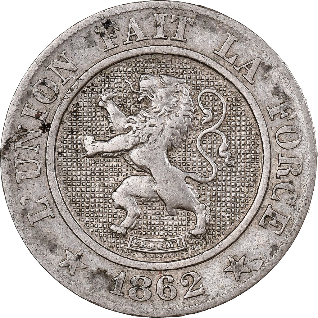 Belgium, Leopold I, 10 Centimes, 1862, Brussels, Copper-nickel, EF(40-45)
