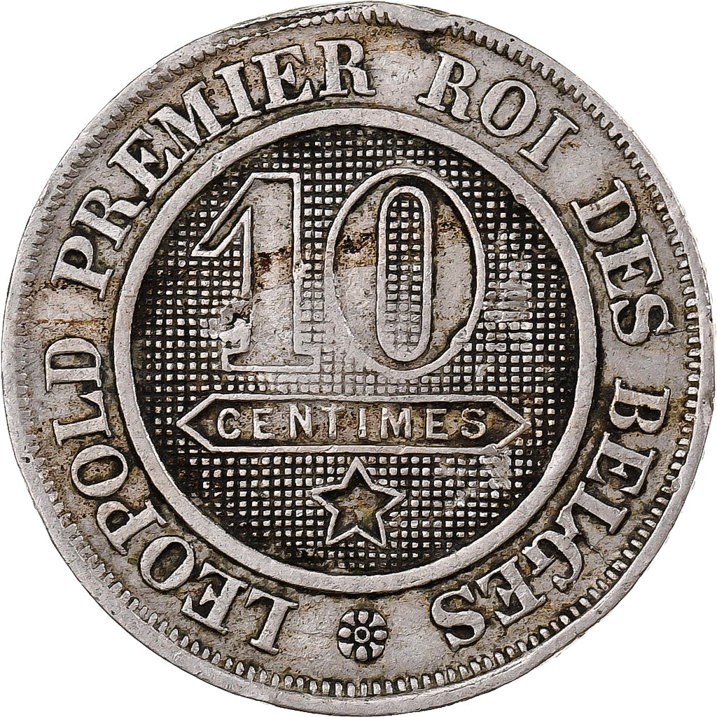 Bélgica, Leopold I, 10 Centimes, 1861, Brussels, Cobre - níquel, MBC+