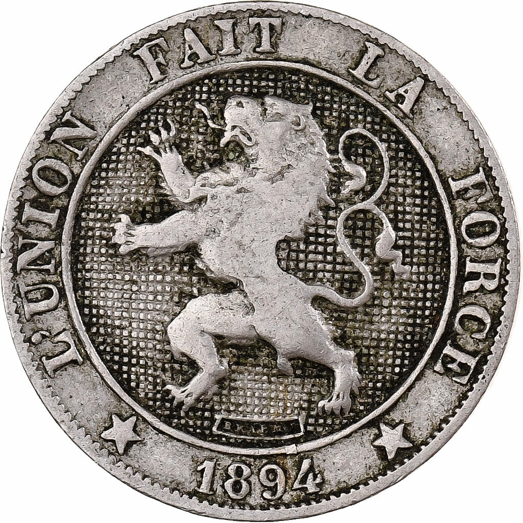 Belgien, Leopold II, 5 Centimes, 1894, Brussels, Kupfer-Nickel, S+