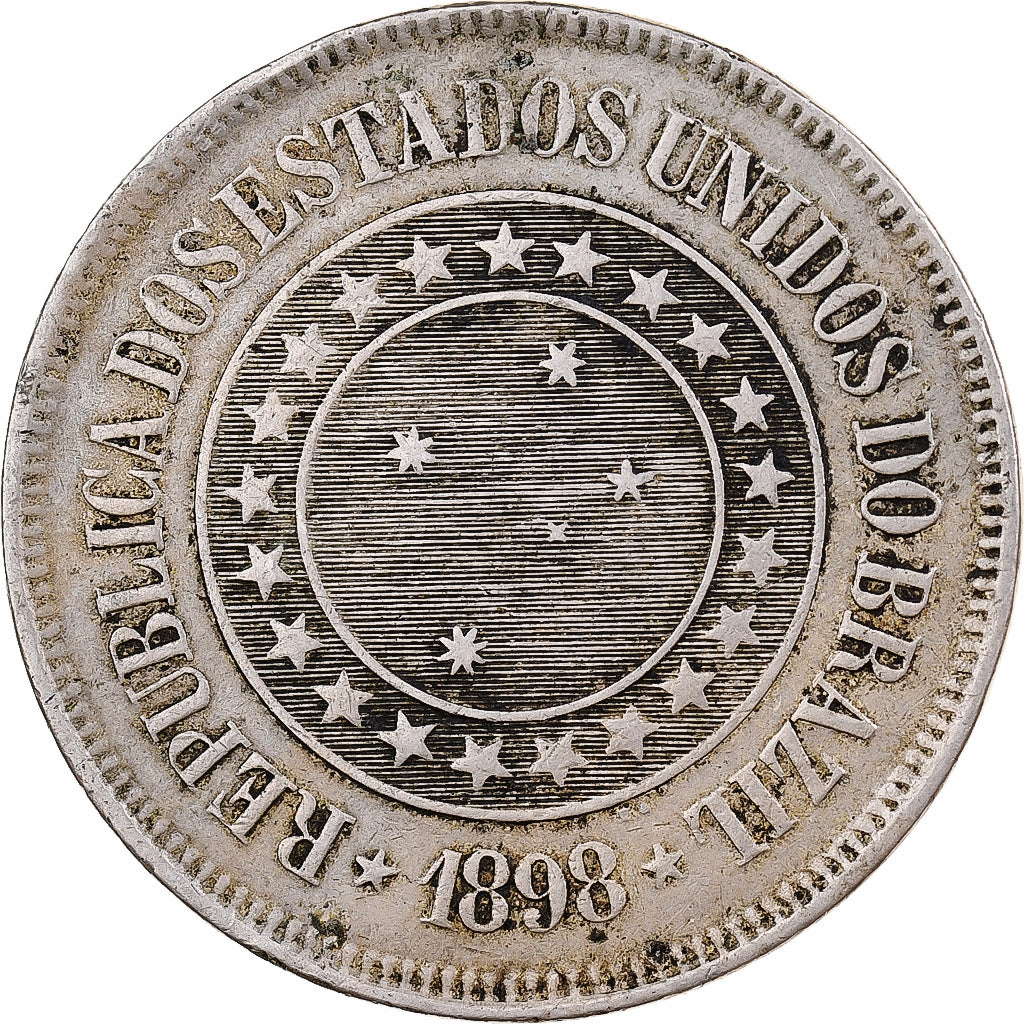 Brasile, 200 Reis, 1898, Rio de Janeiro, Rame-nichel, MB+