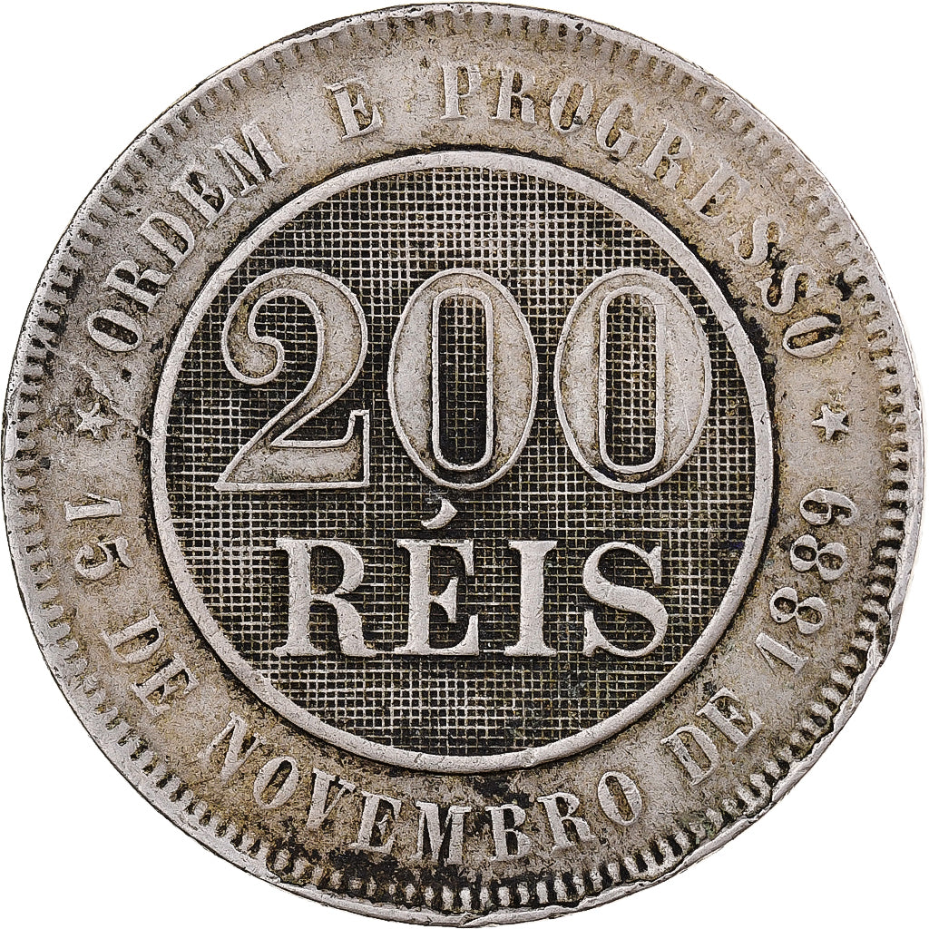 Brasile, 200 Reis, 1898, Rio de Janeiro, Rame-nichel, MB+