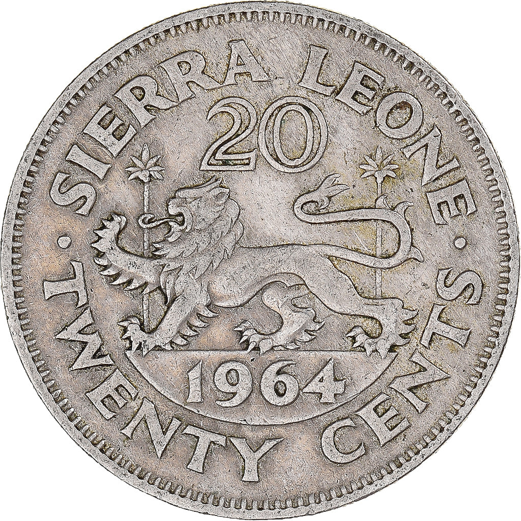 Moeda, Serra Leoa, 20 Cents, 1964