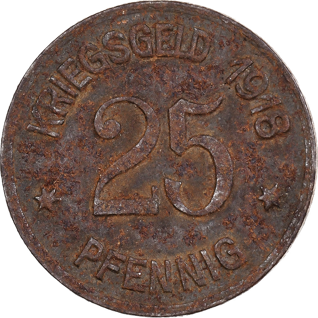 Niemcy, Stadt Coblenz, 25 Pfennig, 1918, VF(20-25), Żelazo