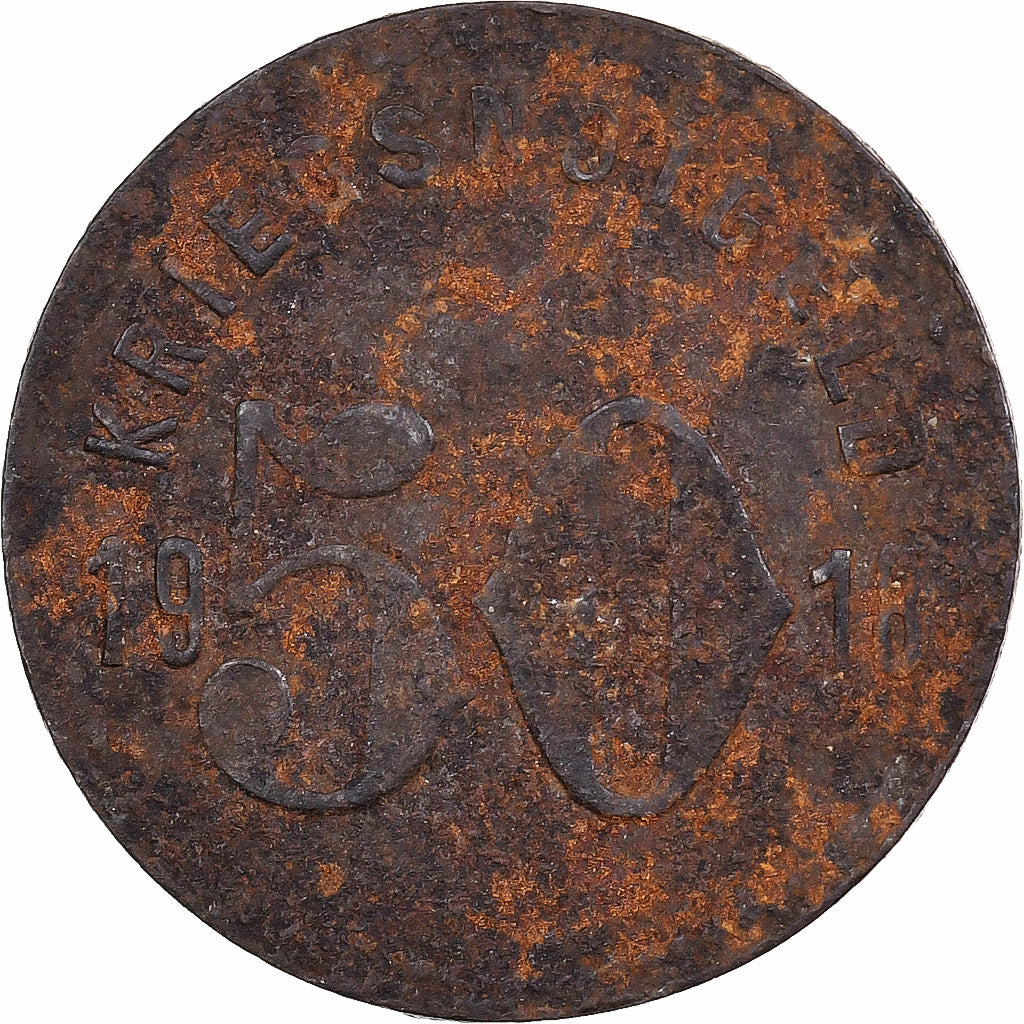 Niemcy, City of Speyer, 50 Pfennig, 1918, F(12-15), Cynk