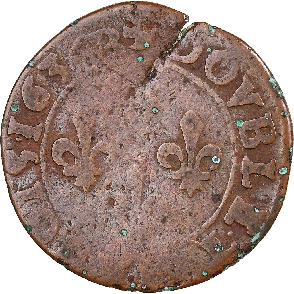 Frankreich, Gaston d'Orléans, Double Tournois, 1636, Trévoux, Kupfer, SGE+