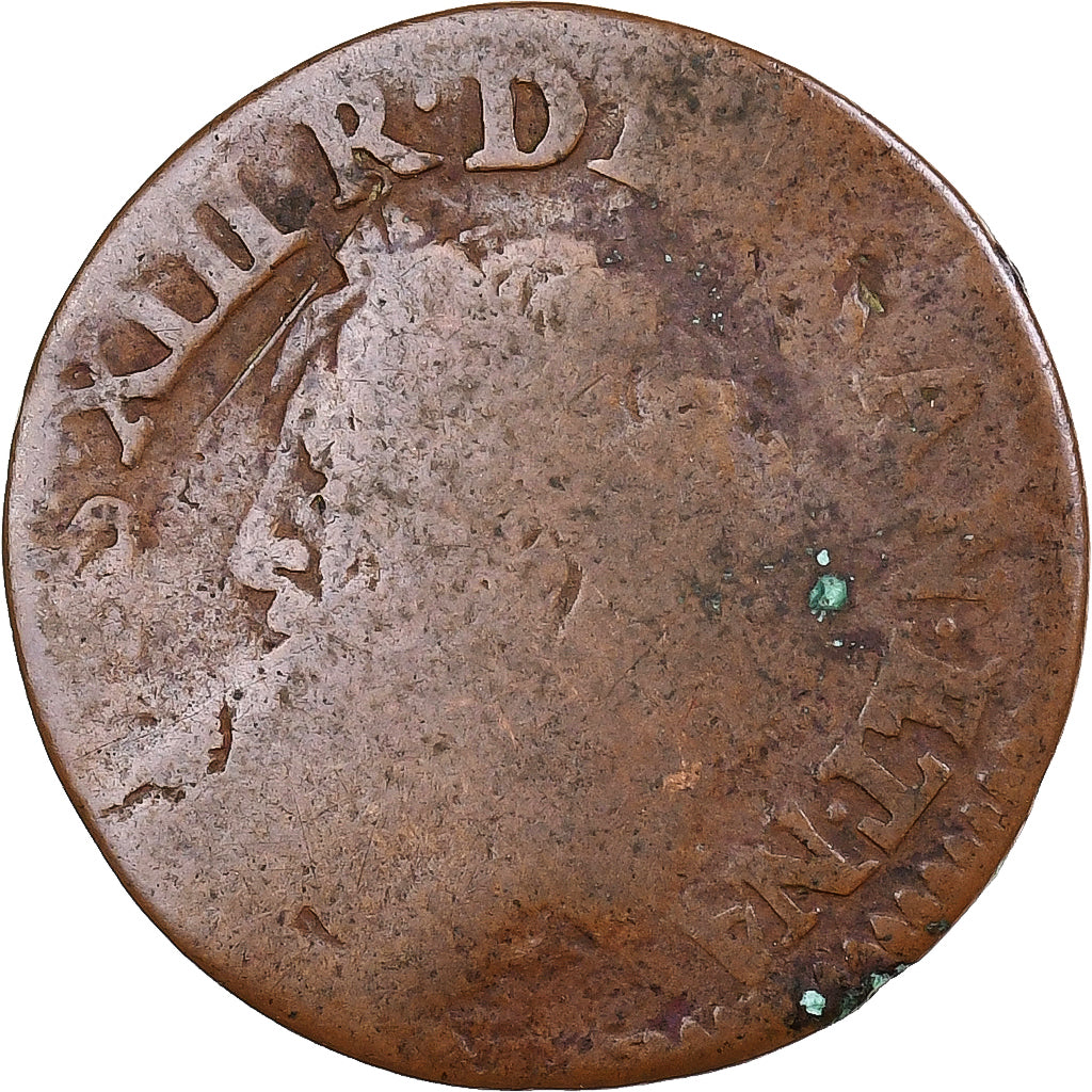 Frankrijk, Louis XIII, Double Tournois, 1642, Koper, ZG