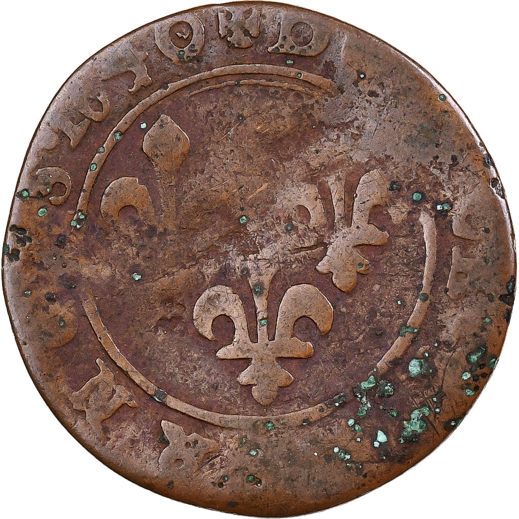 Frankrijk, Louis XIII, Double Tournois, 1640, Koper, ZG