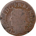 France, Louis XIII, Double Tournois, 1643, La Rochelle, Copper, VF(20-25)