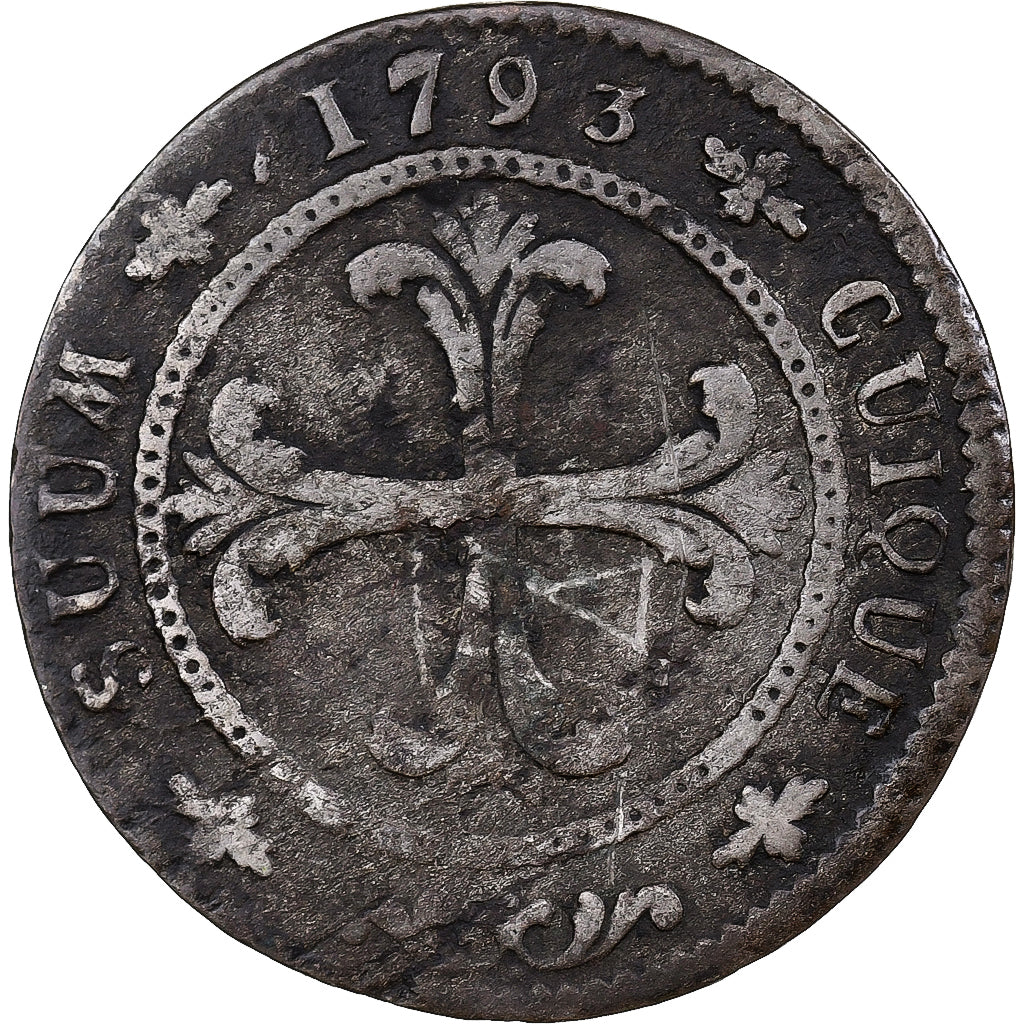 Principality of Neuchâtel, Frédéric-Guillaume II, 4 Kreuzer, 1793, Vellón