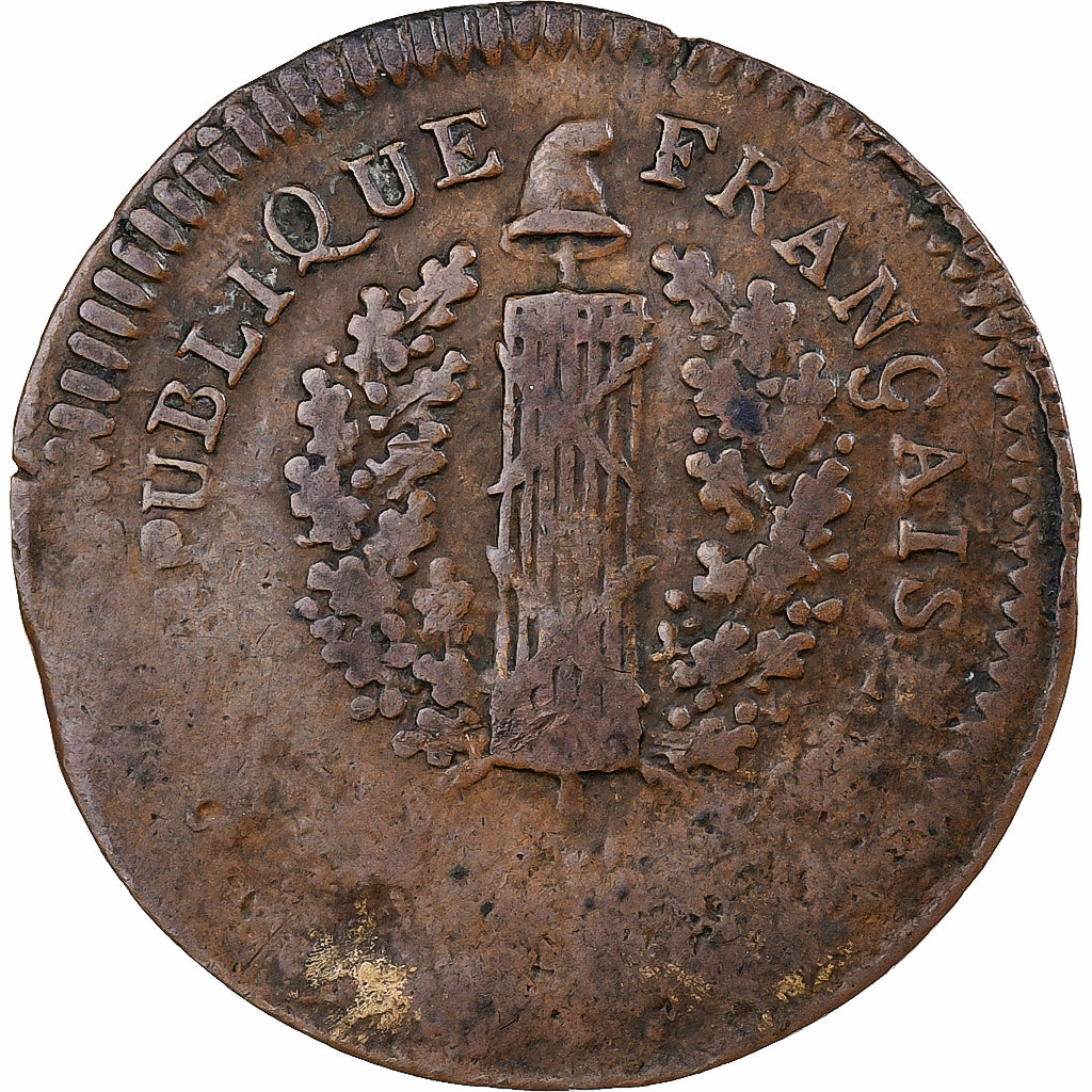 France, Sol, Siege of Mainz, 1793, Double-strike, Copper, VF(20-25)
