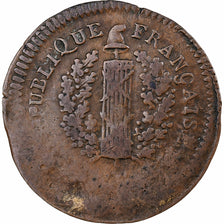 France, Sol, Siege of Mainz, 1793, Double-strike, Copper, VF(20-25)