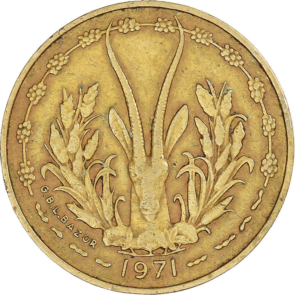 Coin, West African States, 5 Francs, 1971