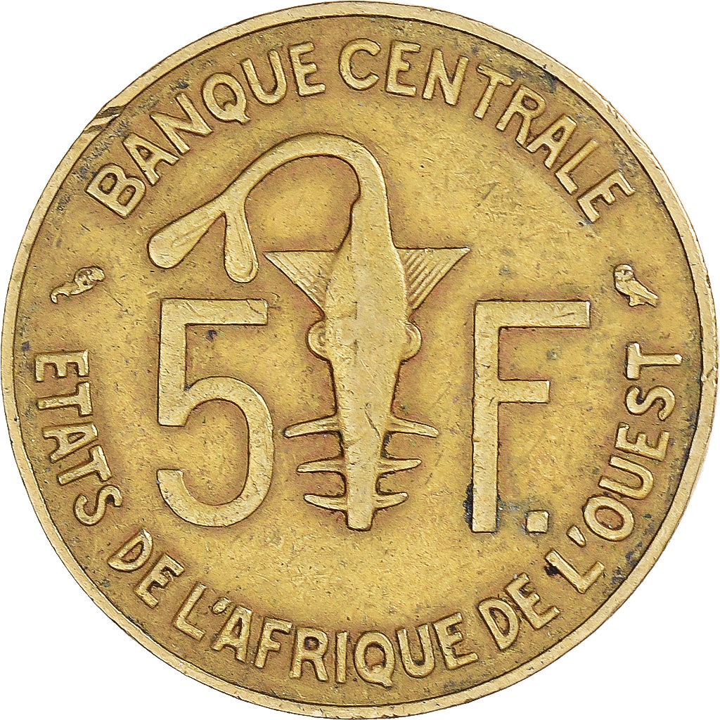 Coin, West African States, 5 Francs, 1971