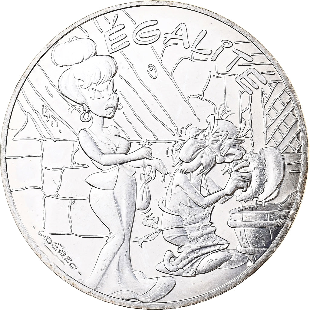 France, 10 Euro, Astérix Égalité (La zizanie), 2015, MDP, Silver, MS(63)