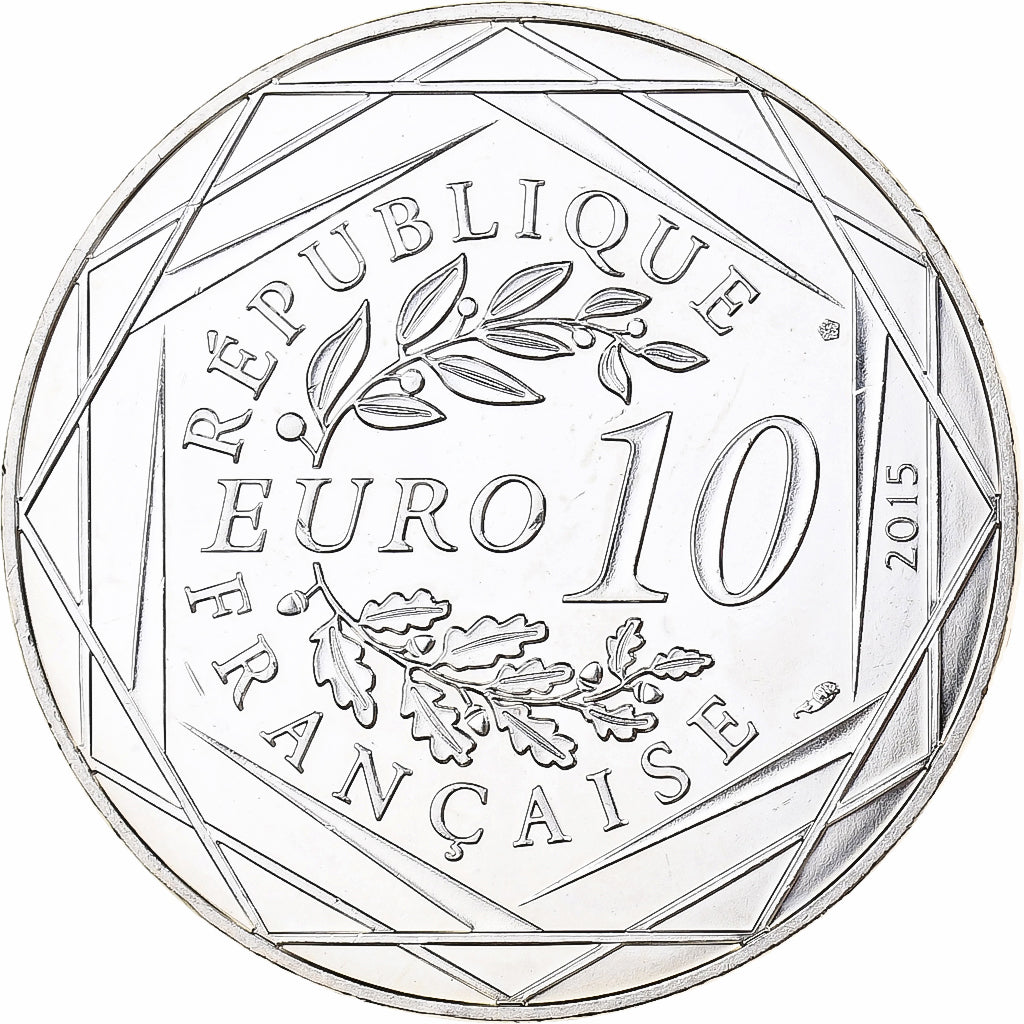 France, 10 Euro, Astérix Égalité (La zizanie), 2015, MDP, Silver, MS(63)