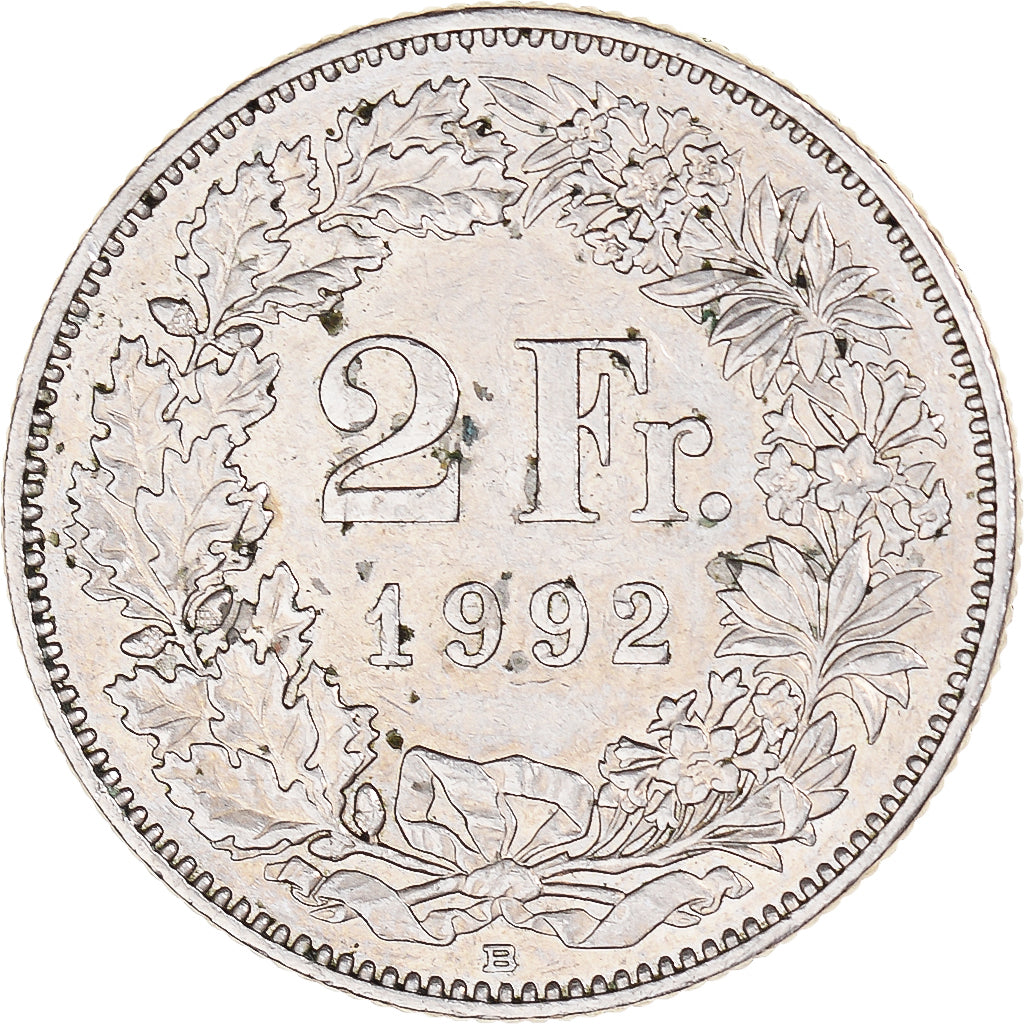 Moneda, Suiza, 2 Francs, 1992