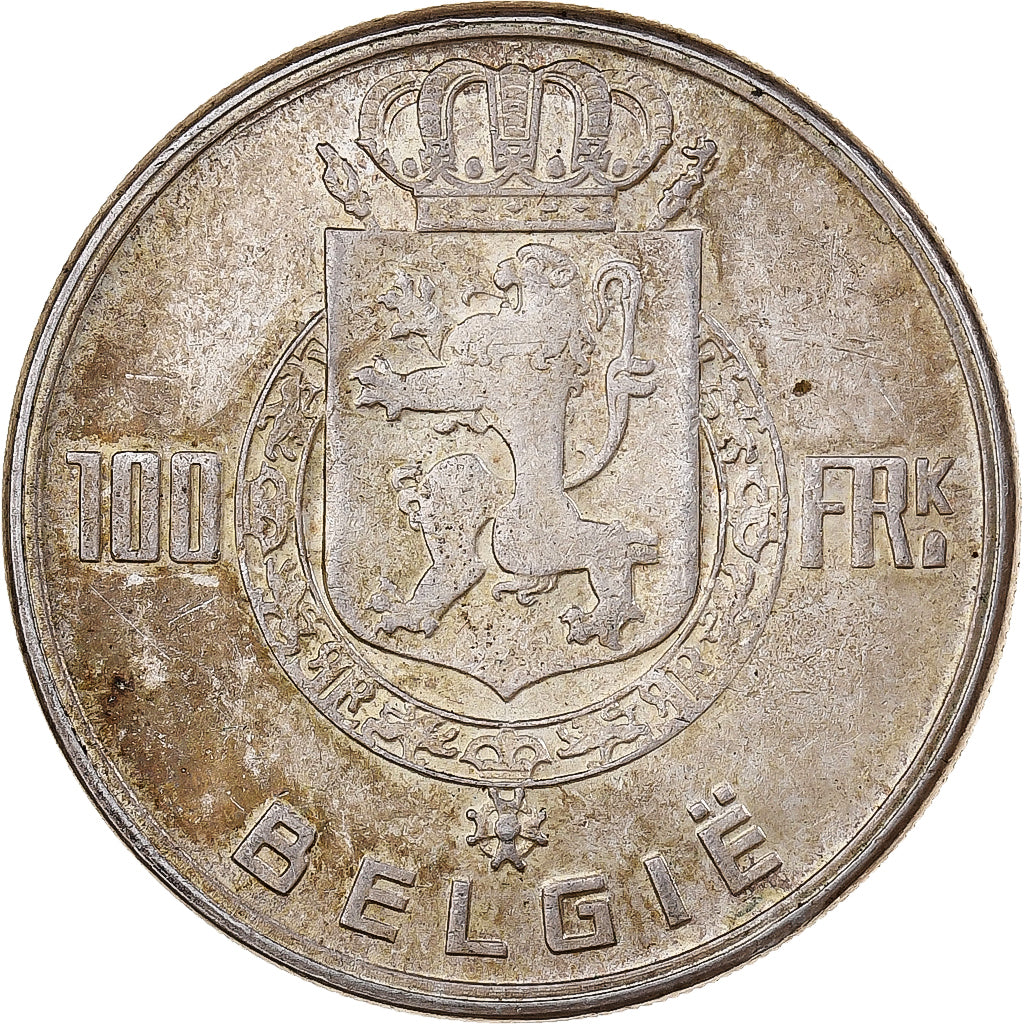 Bélgica, 100 Frank, 1949, Brussels, Plata, MBC