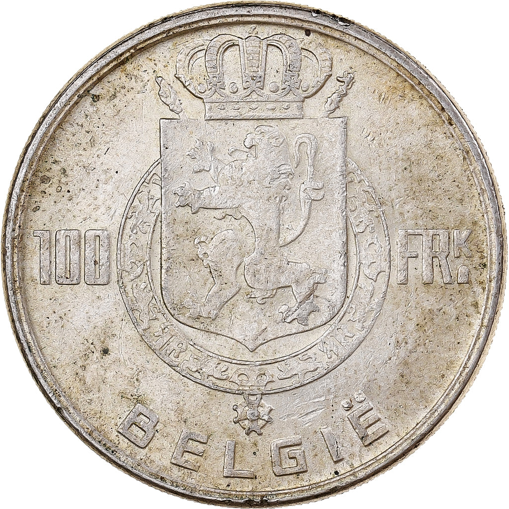 Belgium, 100 Frank, 1951, Brussels, Silver, VF(30-35)