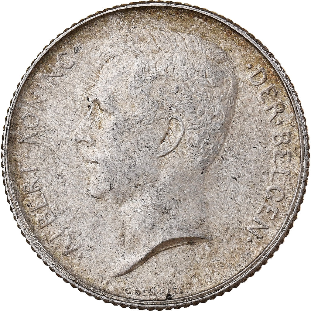 Bélgica, Albert I, Franc, 1914, Brussels, Prata, EF(40-45)