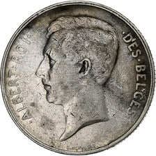 Belgia, Albert I, 2 Francs, 1911, Brussels, Srebro, VF(30-35)