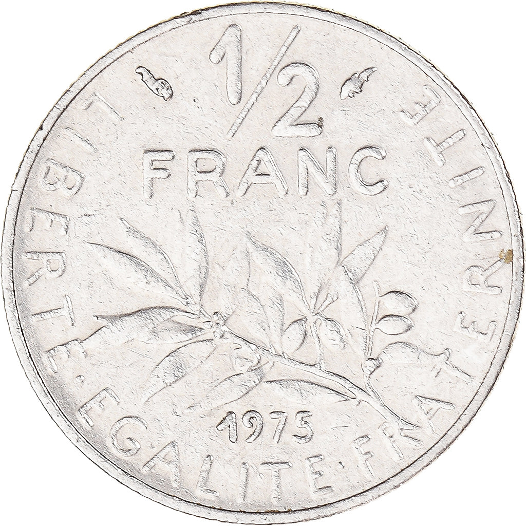Moneta, Francja, 1/2 Franc, 1975