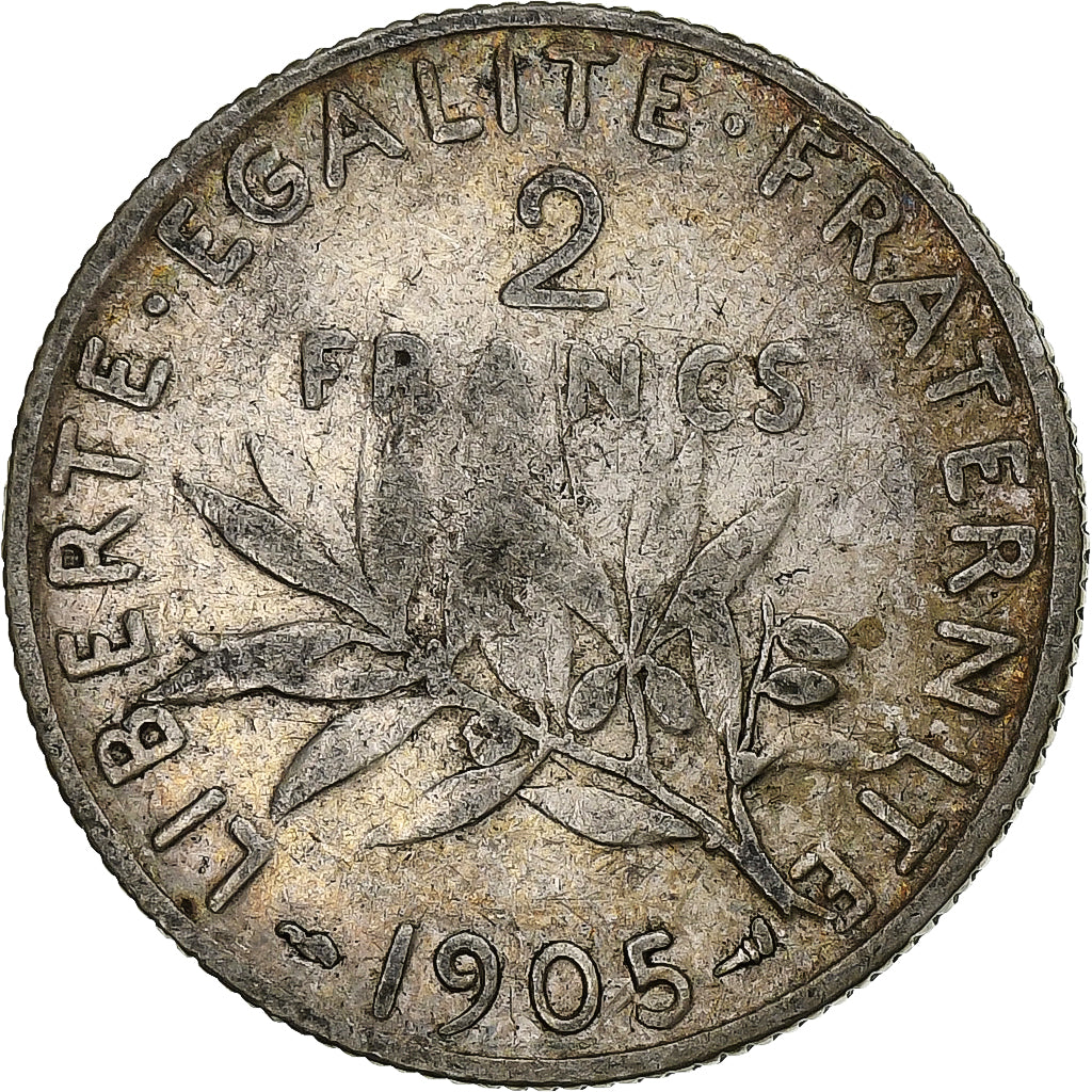 Francia, 2 Francs, Semeuse, 1905, Paris, Argento, MB