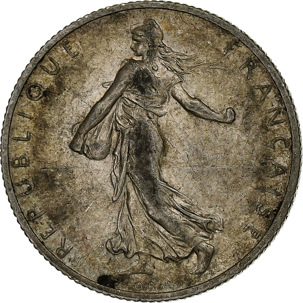 France, 2 Francs, Semeuse, 1918, Paris, Silver, VF(30-35)