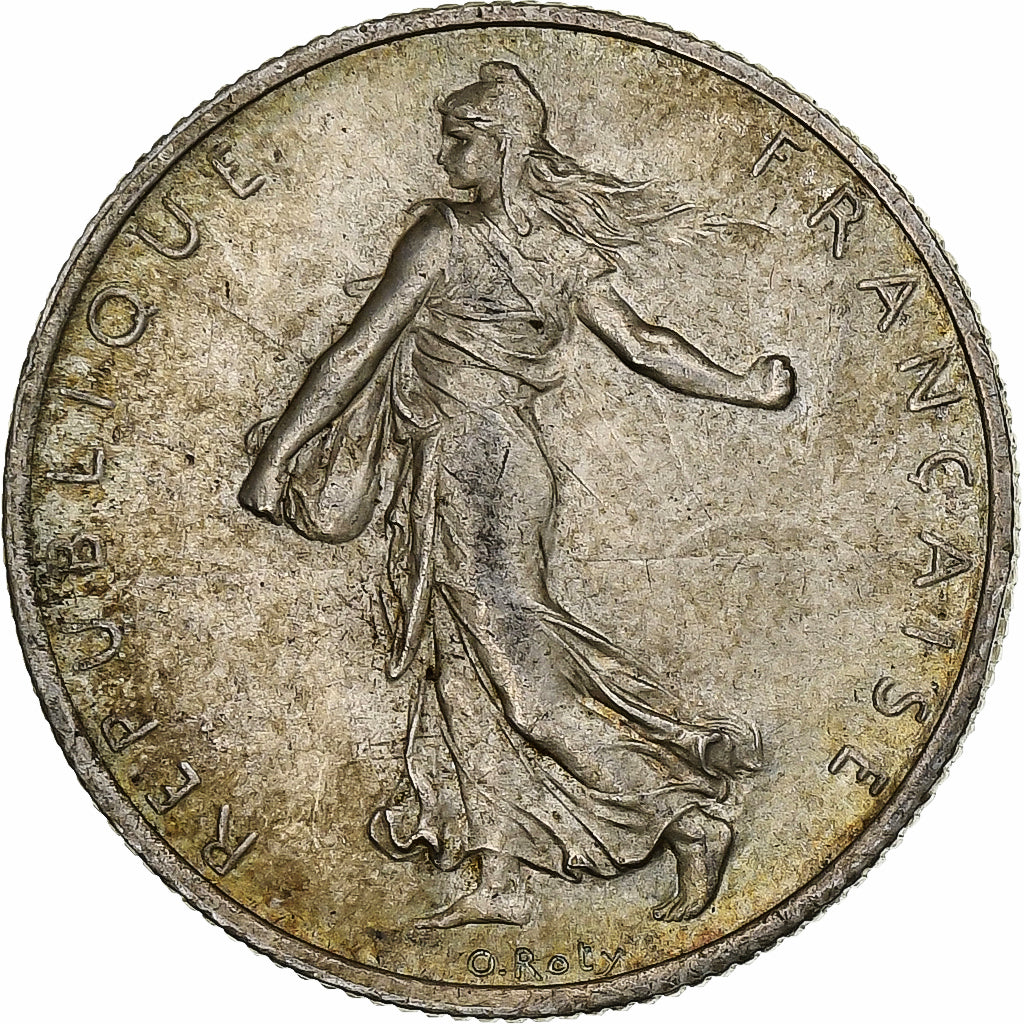 France, 2 Francs, Semeuse, 1918, Paris, Silver, EF(40-45)