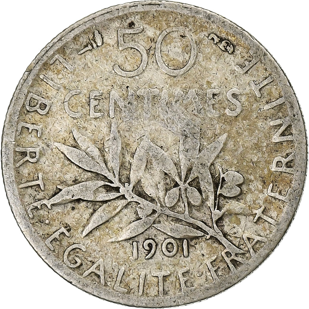Frankreich, 50 Centimes, Semeuse, 1901, Paris, Silber, S