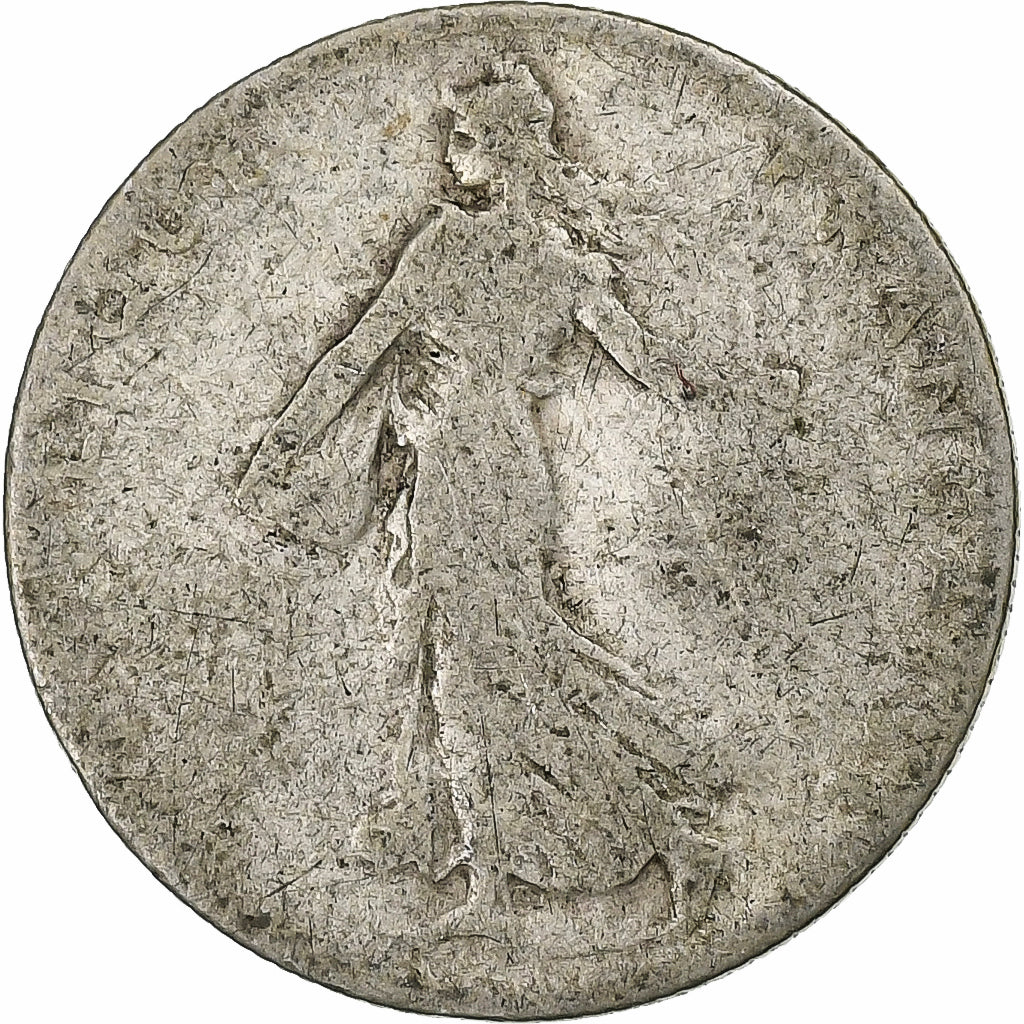 Francia, 50 Centimes, Semeuse, 1900, Paris, Plata, BC