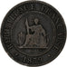 French Indochina, 1 Centime, 1879, Paris, Bronze, VF(30-35)