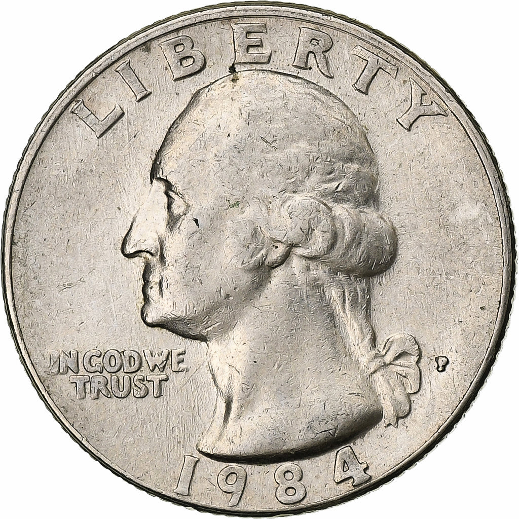 Stati Uniti, Washington Quarter, 1984, Philadelphia, Rame ricoperto in