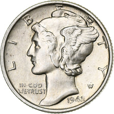 United States, Mercury Dime, 1942, Philadelphia, Silver, MS(63)