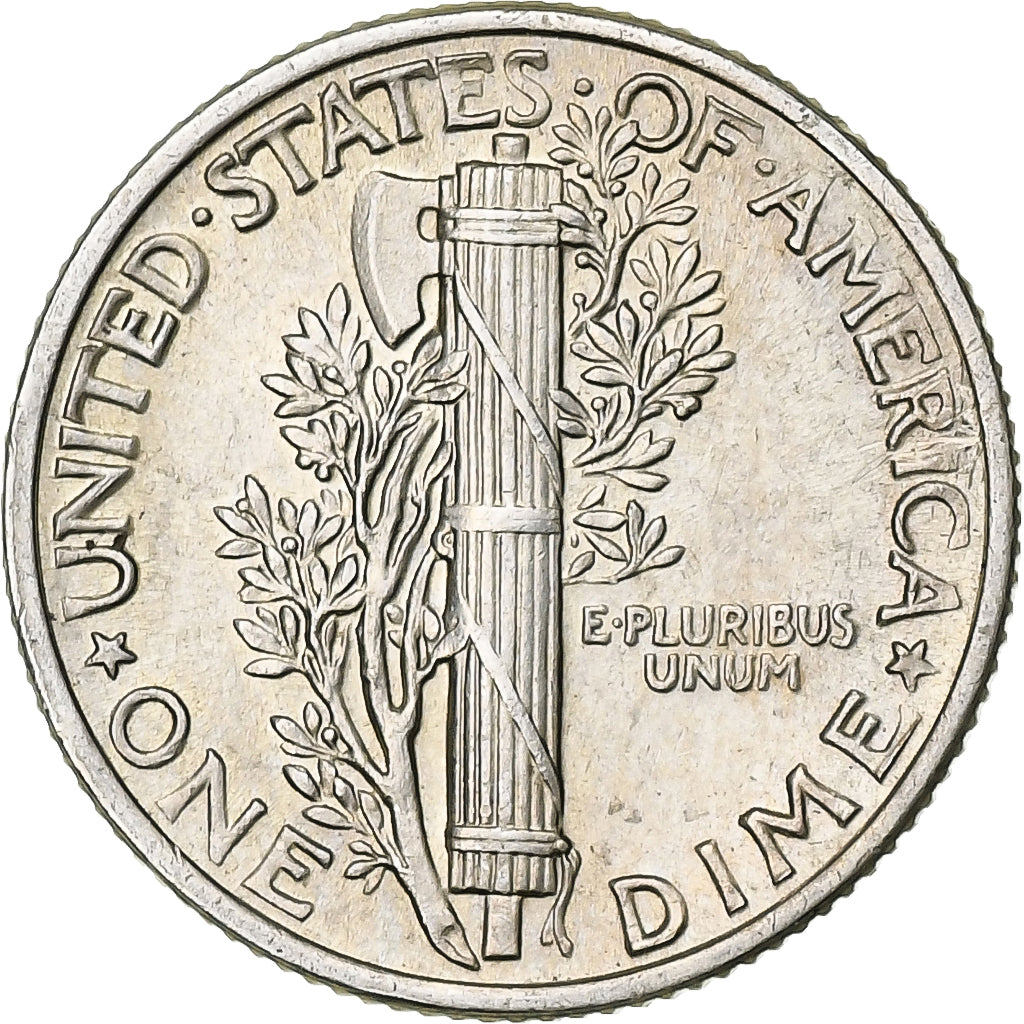 United States, Mercury Dime, 1942, Philadelphia, Silver, MS(63)