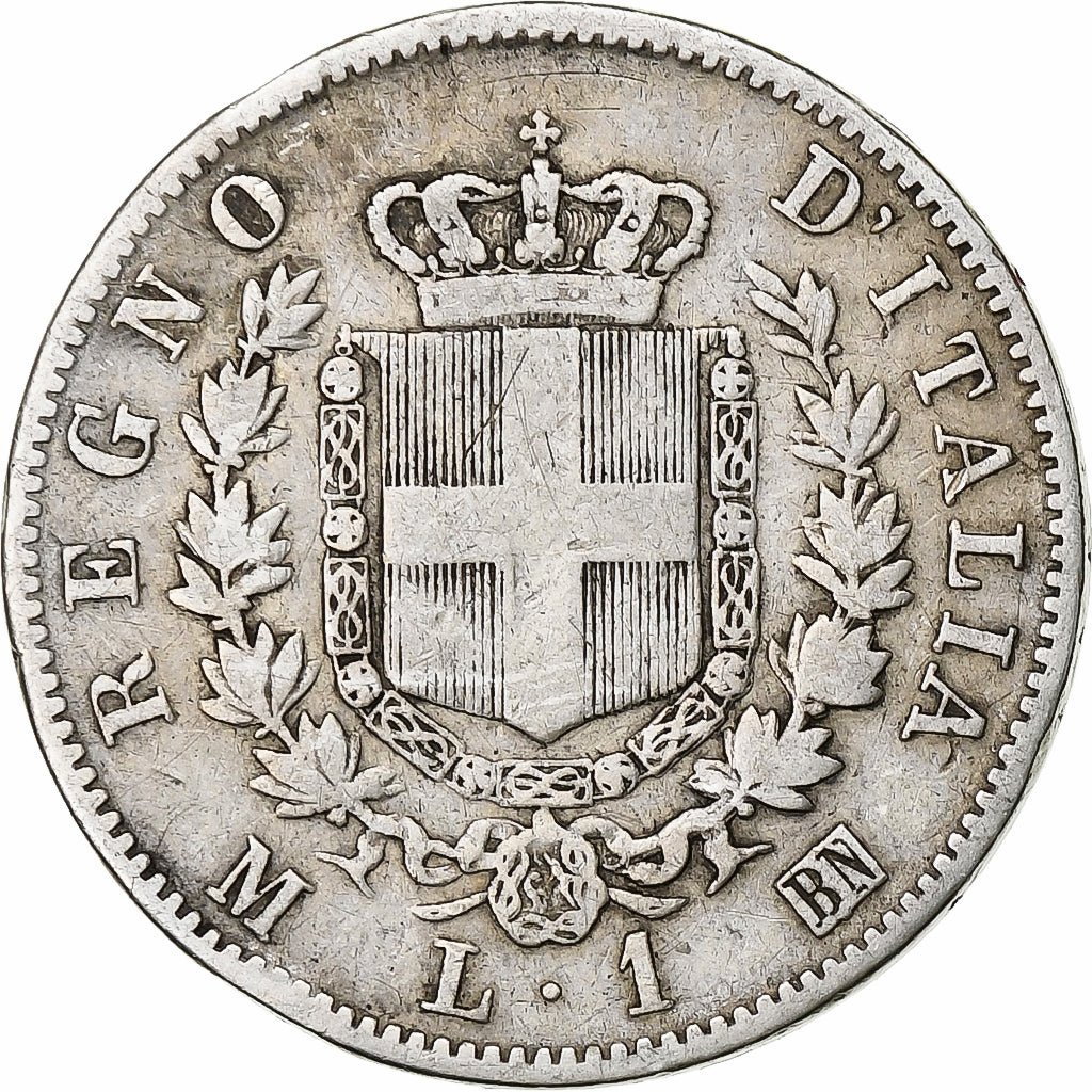Italy, Vittorio Emanuele II, Lira, 1863, Milan, Silver, VF(20-25)